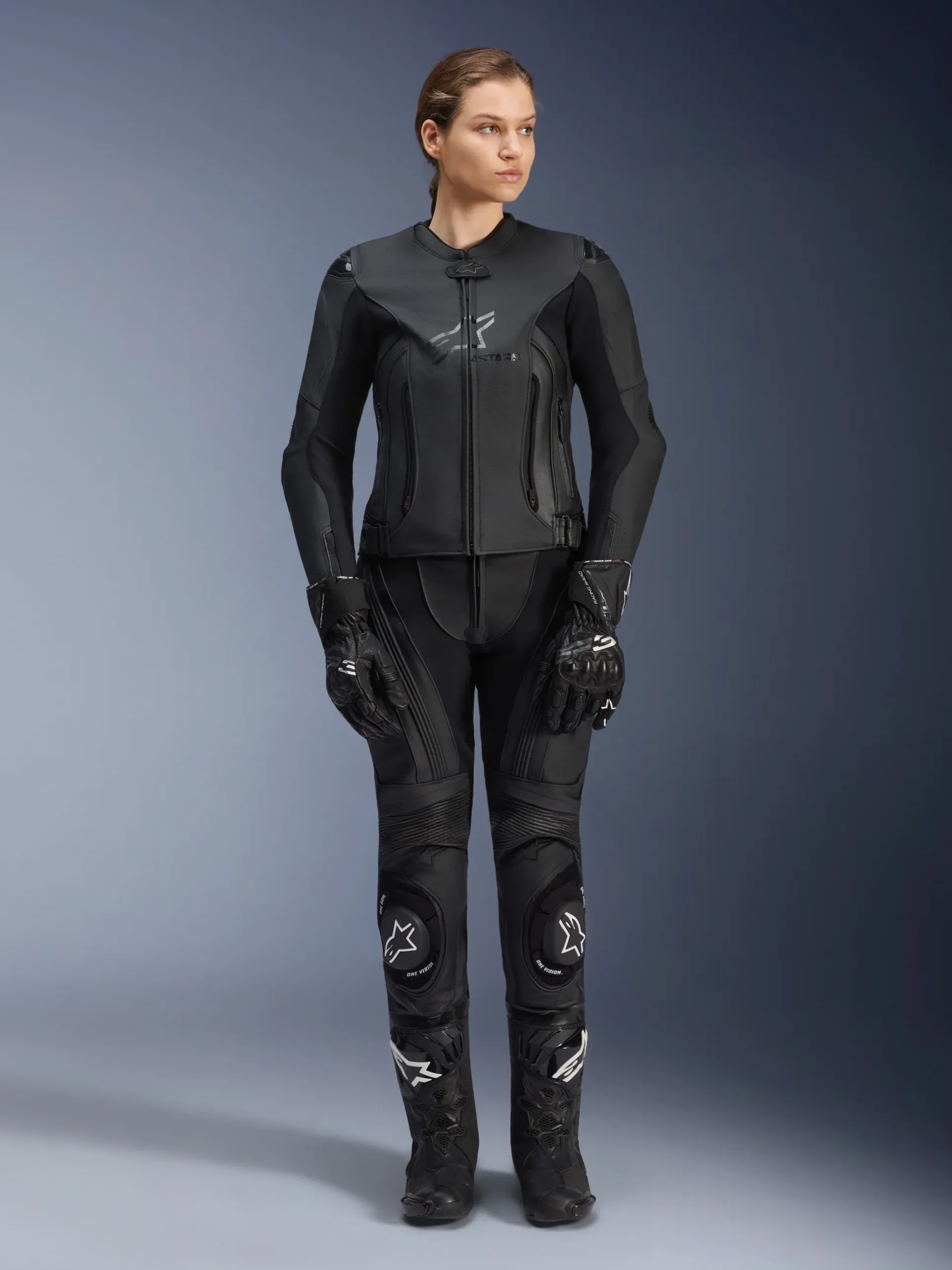 Women Stella GP Plus V4 Leather Jacket